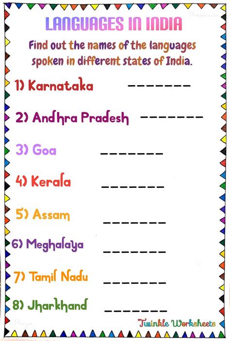 This Worksheet Is About Finding Languages All Around India Guess The