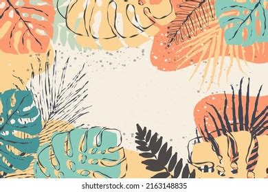 Summer Background Realistic Tropical Leaves Stock Vector Royalty Free