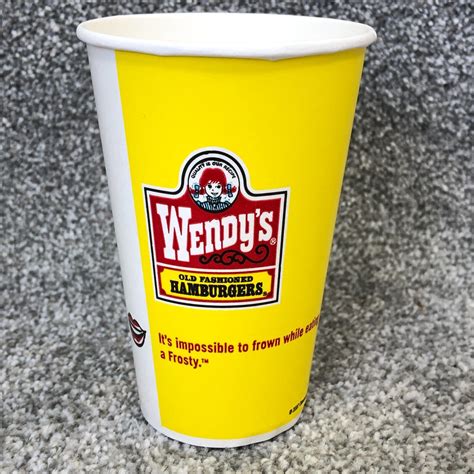 Vintage Wendys Cup Wax Paper Yellow Y2K Movie Prop 2007 Retro