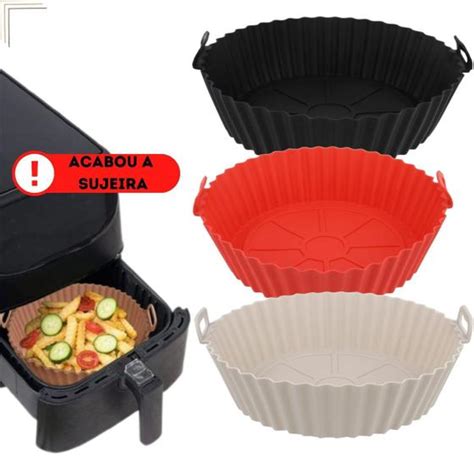 Forma Assadeira Para Fritadeira Air Fryer Em Silicone Flex Vel Lav Vel