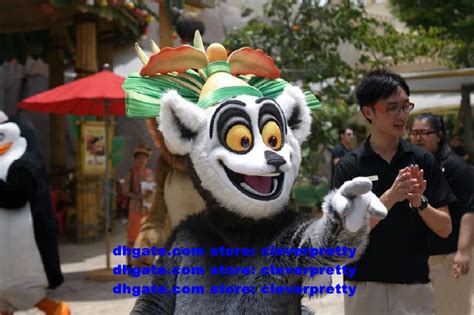 Madagascar King Julien Lemur Mascot Costume Adult Cartoon Character Outfit Suit Anniversary Sale