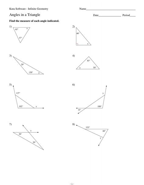 Angles In A Triangle Kuta Software