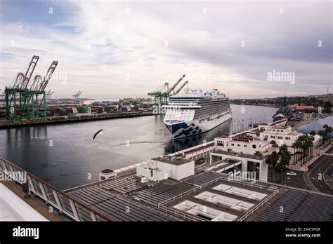 Cruise Ship docked at the World Cruise Center, Port of Los Angeles, Los ...