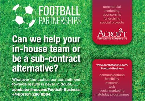 Direct Marketing Material To Professional And Semi Pro Football Clubs