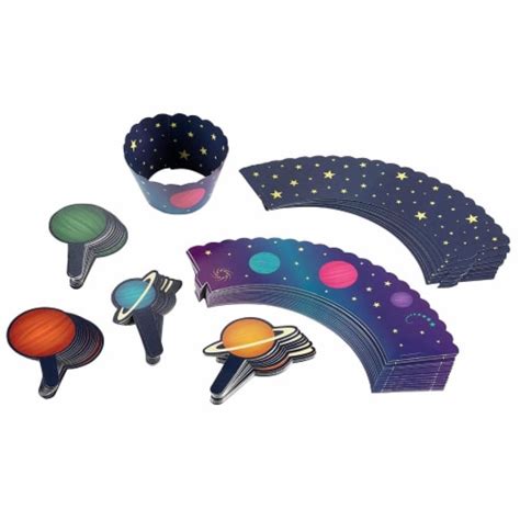 Outer Space Cupcake Toppers and Liners - 100-Piece Planets Cupcake ...