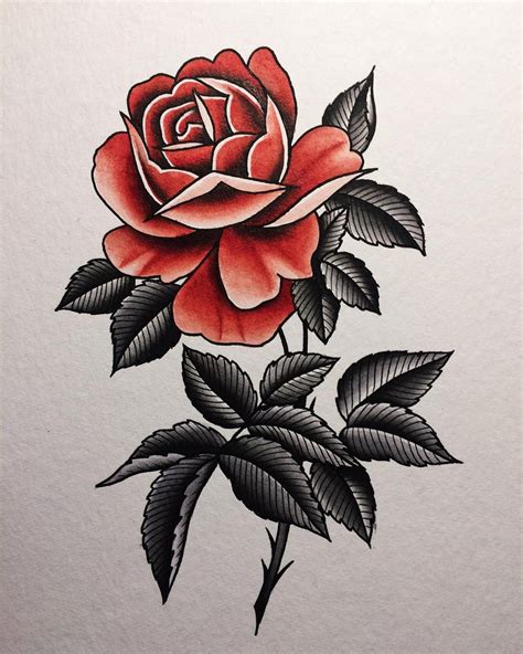 Pin By Fany Marin On Old School Flash Traditional Rose Tattoos