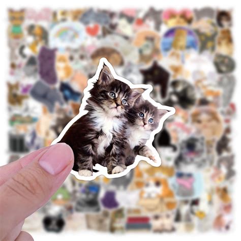 100 Cute Cat Cartoon Doodle Stickers - Ginger Cat Company