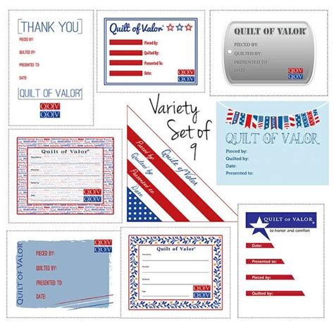 Quilts of Valor Variety of 9 Quilt Labels | Quilt of valor, Quilt labels, Patriotic quilts