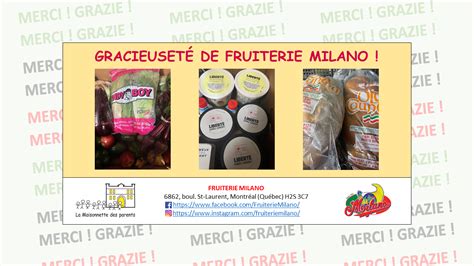 MERCI À FRUITERIE MILANO La Maisonnette des parents