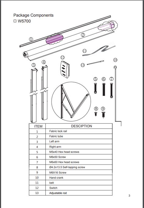 Awning, RV W5700 Motorized Installation Instructions : ALEKO