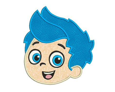 Bubble Guppies Gil Head Machine Applique Embroidery Etsy