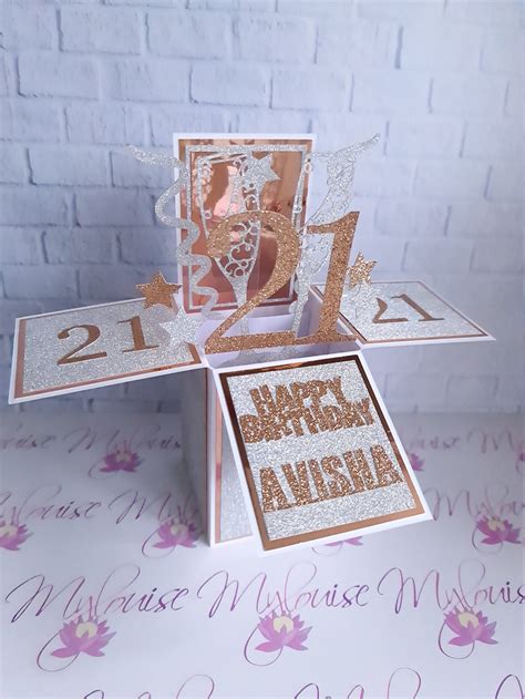 Personalised Pop Up Happy 21st Birthday Card In A Box Unique Etsy Uk