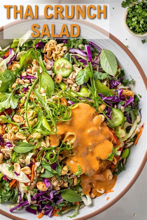 Thai Crunch Salad With Spicy Peanut Dressing Vegan Simply Ceecee