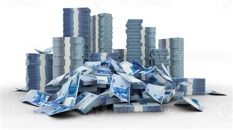 Big Stacks Of 1000 Nigerian Naira Notes A Lot Of Money Isolated On