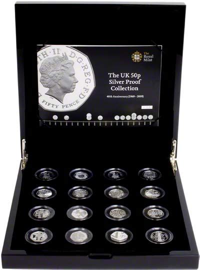 1969 - 2009 Silver Proof Fifty Pence Collection