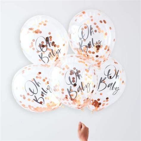 5 Er Set Oh Baby Ballons Mit Schriftzug Partymoments