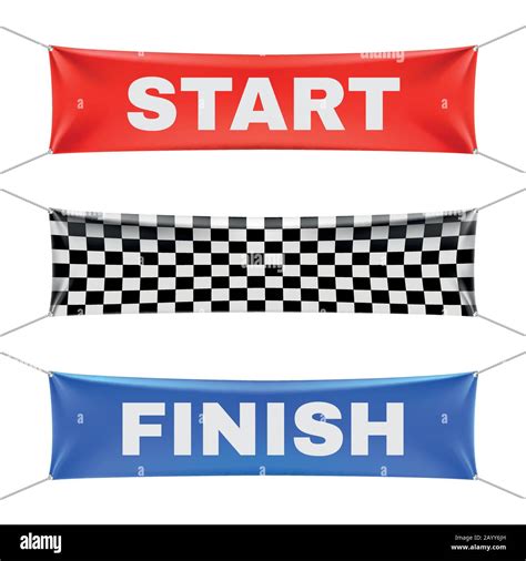 Finish Race Banner Textile Cut Out Stock Images Pictures Alamy