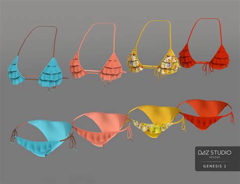 Frilly Triangle Bikini For Genesis Female S Daz D