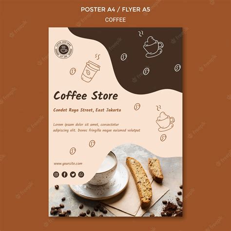 Free PSD | Flyer coffee shop template