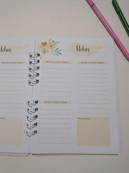 Caderno Metas Loja Ateliê da Luluka Elo7 Produtos Especiais