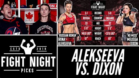 Ufc Vegas Irina Alekseeva Vs Melissa Dixon Preview Prediction