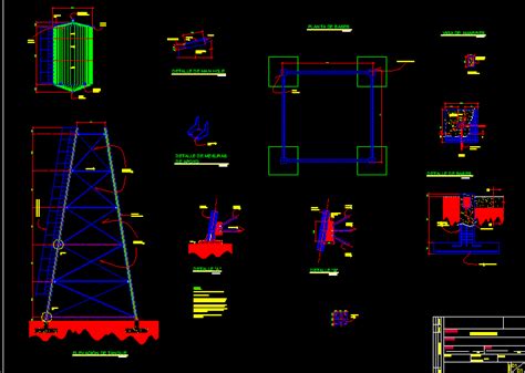 Tanque Elevado En Dwg 38126 Kb Librería Cad