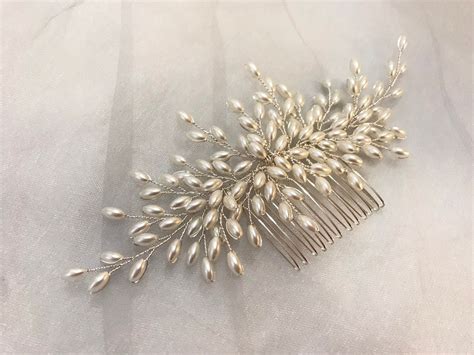 Wedding Hair Comb Bridal Pearls Hair Comb Wedding Hair - Etsy