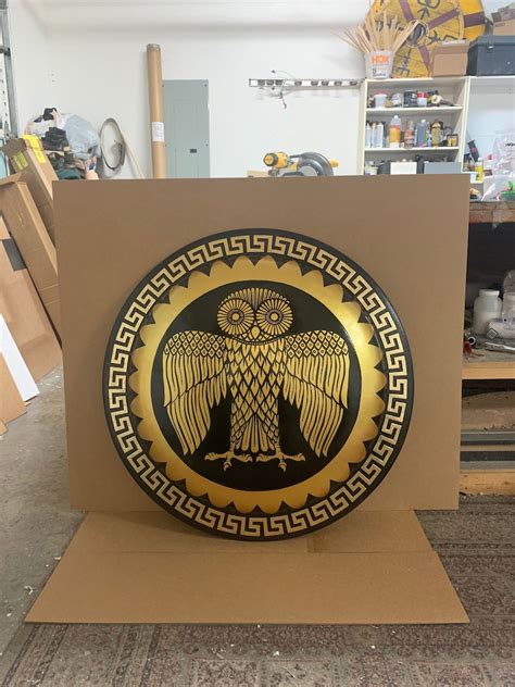 Athenian Owl Authentic Greek Hoplite Shield Etsy