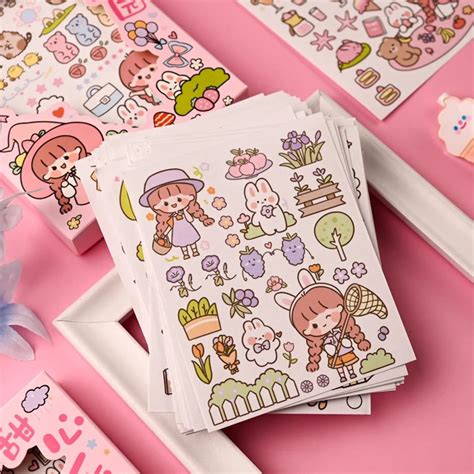 Cartela De Adesivos Menininha Kawaii Fofa 4 Unidades Shopee Brasil