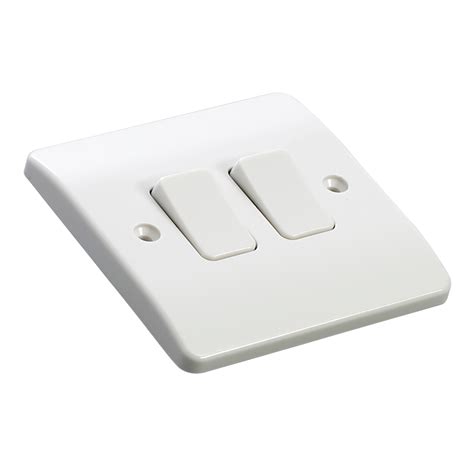 Mk 10a 2 Way White Double Light Switch Departments Diy At Bandq