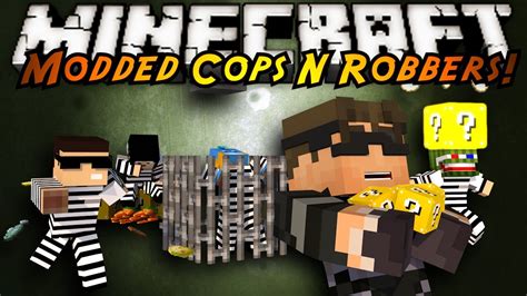 Minecraft Mini Game Modded Cops N Robbers Lucky Blocks Youtube