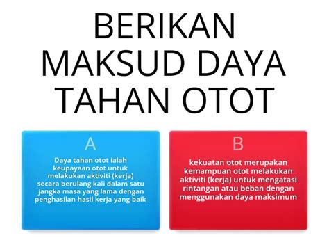 Daya Tahan Otot Dan Kekuatan Otot Quiz