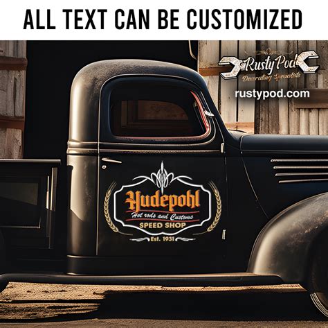 Personalized Hot Rod Lettering Pinstriping Sticker Rustypod Store