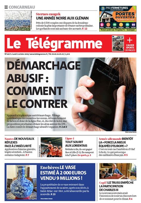 Le Télégramme N20221003 du 03 octobre 2022 à télécharger sur iPad