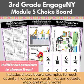 Grade 3 Module 5 Eureka EngageNY Choice Board Fraction On A Number