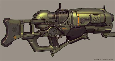 Futuristic Weapon Concept Art Machine Gun