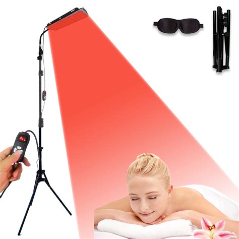 Infrared Red Light Therapy Lamp with Height Adjustable Stand - 660nm 850nm Near Infrared Bulb ...