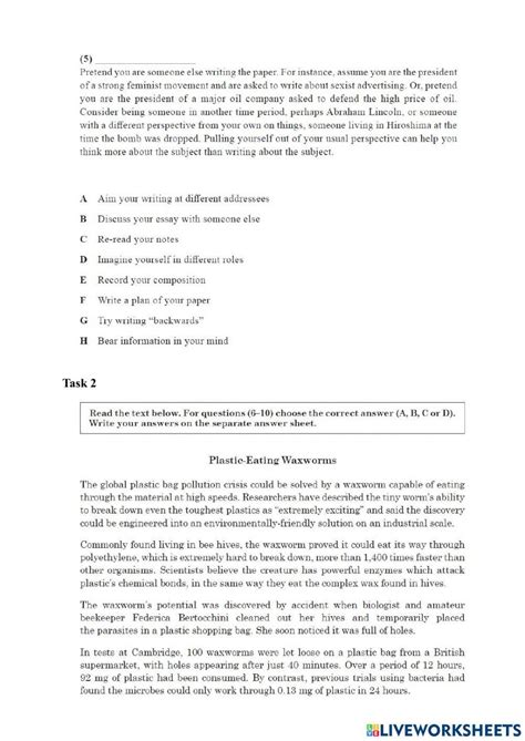 English Assignment Interactive Exercise Live Worksheets