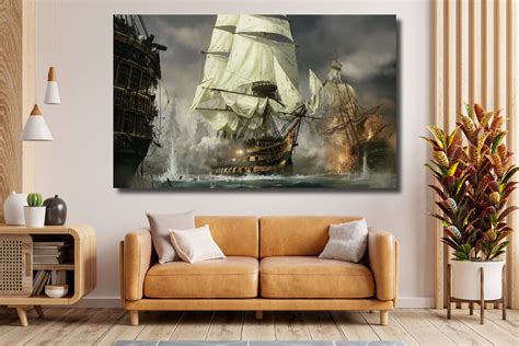 Pirate Ship Painting Pirate Ship Poster Print Naval History Decor