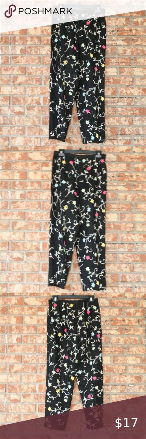 Talbots Petites Irish Linen Pants Irish Linen Pants Floral Print