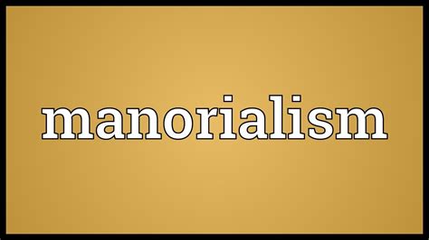 Manorialism Meaning - YouTube