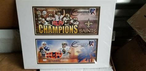 Saints Colts Super Bowl Xliv Commemorative Envelope Stamp Set Mint Brees Manning Ebay