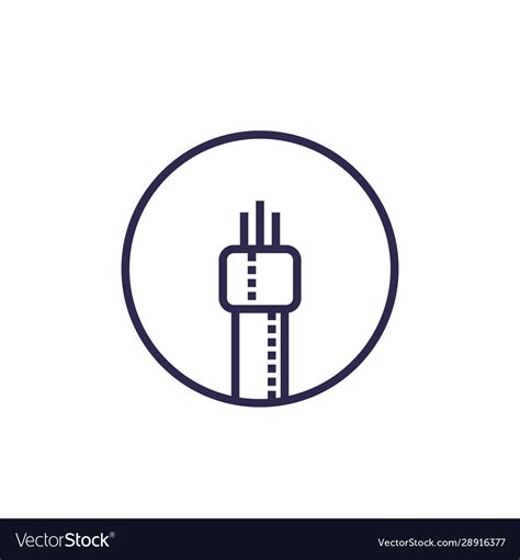 Optic fiber cable icon linear Royalty Free Vector Image