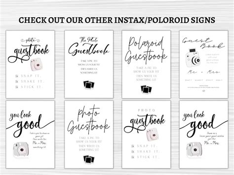 Instax Polaroid Guest Book Wedding Sign Digital Printable Etsy Canada