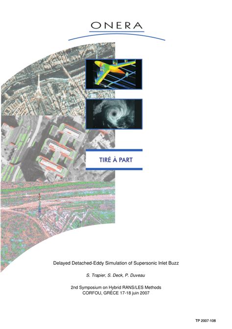 (PDF) Delayed Detached-Eddy Simulation of Supersonic Inlet Buzz