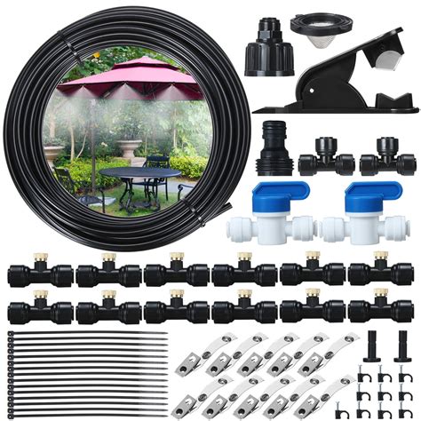 50ft Outdoor Patio Misting Cooling System Water Spray Kit For Garden