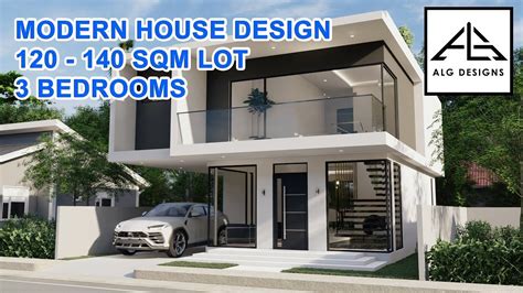 White Black Minimalist House Sqm Alg Designs Modern