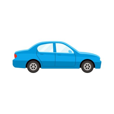 Premium Vector Sedan Car Blue Coloured Flat Style Vector Illustration