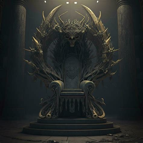 Illustration Of The Hell Throne Hall With A Throne Idea For Scary