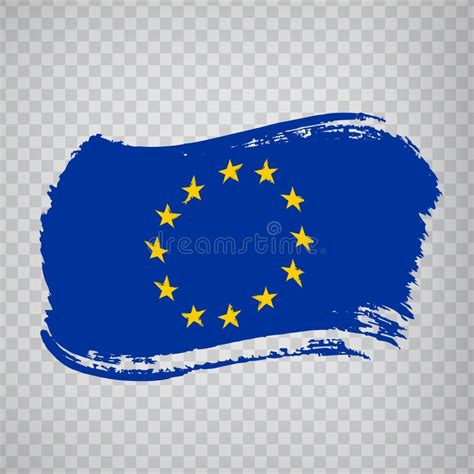 Flag Of European Union From Brush Strokes Flag Eu On Transparent